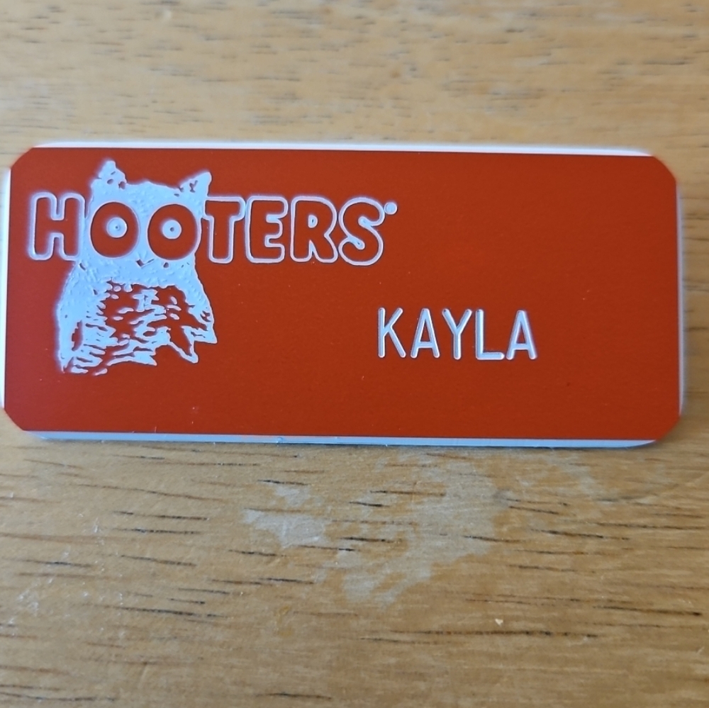 Hooters Red Name Badge - Kayla